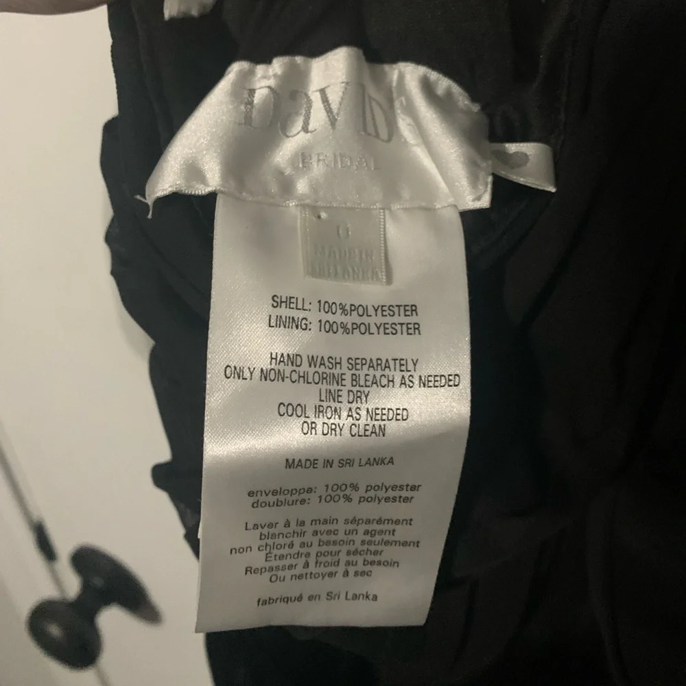 David’s Bridal Black Long Bridesmaid Dress Flowy Women’s Size 0 Like New - Picture 7 of 7